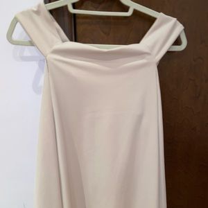 Boohoo taupe flowy dress